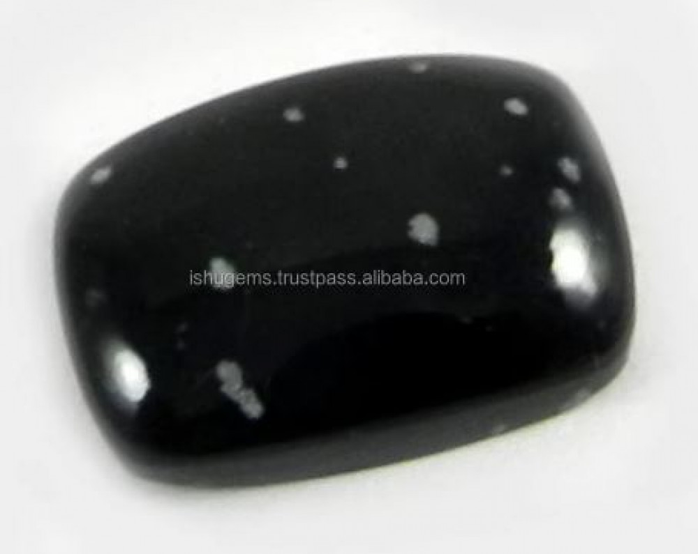 Image of High Quality 4.10 gms Natural Snow flake obsidian 16x22mm Cushion Rectangle Cabochon gemstone for jewelry