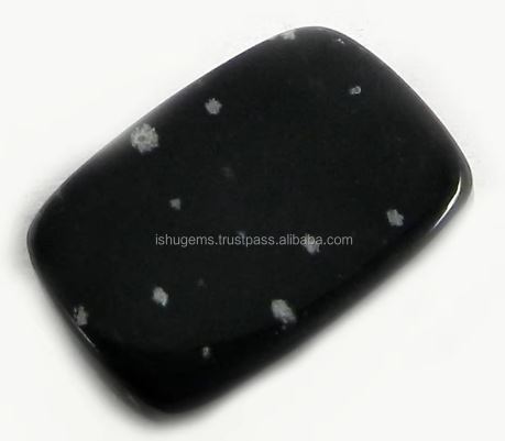 High Quality 410 gms Natural Snow flake obsidian 16x22mm Cushion Rectangle Cabochon gemstone for jewelry