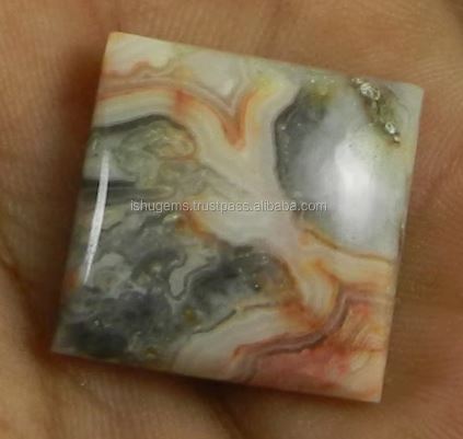 Natural Crazy Lace Agate 20mm Square Cabochon Loose Gemstone For Jewelry