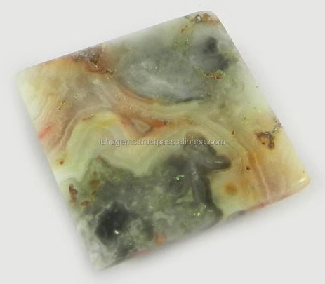 Natural Crazy Lace Agate 20mm Square Cabochon Loose Gemstone For Jewelry
