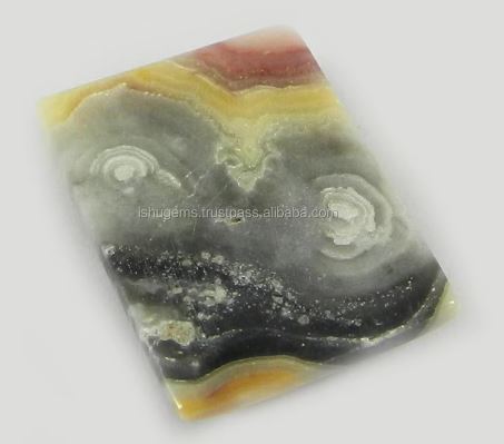 310 gms Natural Crazy Lace Agate 21x16mm Rectangle Cabochon Loose Gemstone For Jewelry