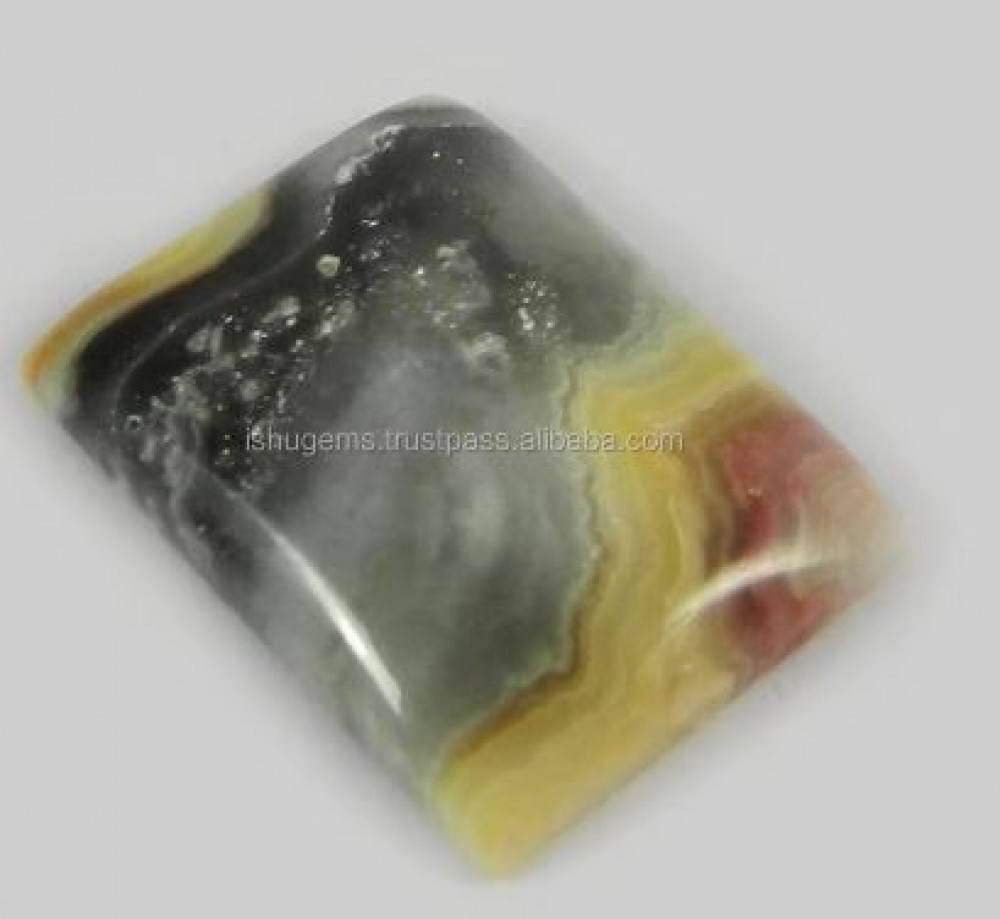 Image of 3.10 gms Natural Crazy Lace Agate 21x16mm Rectangle Cabochon Loose Gemstone For Jewelry