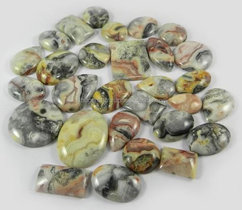 Christmas Sale  Exclusive 29 Pcs Natural Crazy Lace Agate 100 Gms Mix Cabochon Gemstone for Jewellery IG0880