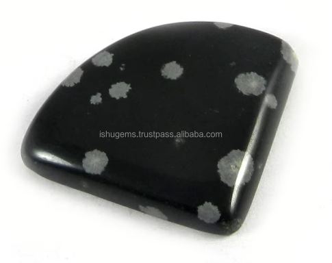 Natural Snow Flake Obsidian 410 Gms Fancy Cabochon 29x28mm Loose Gemstone For Jewelry Making