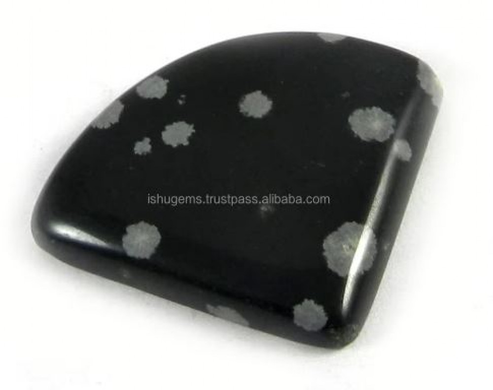 Image of Natural Snow Flake Obsidian 4.10 Gms Fancy Cabochon 29x28mm Loose Gemstone For Jewelry Making