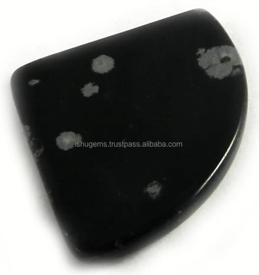 Natural Snow Flake Obsidian 410 Gms Fancy Cabochon 29x28mm Loose Gemstone For Jewelry Making