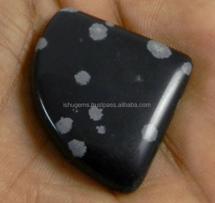 Natural Snow Flake Obsidian 410 Gms Fancy Cabochon 29x28mm Loose Gemstone For Jewelry Making