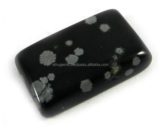 Best Stone Natural Snow flake obsidian 16x26mm Cushion Rectangle Cab 570 gms gemstone for jewelry