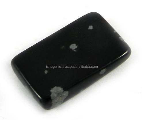 Best Stone Natural Snow flake obsidian 16x26mm Cushion Rectangle Cab 570 gms gemstone for jewelry