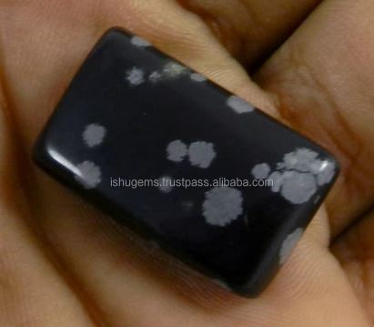Best Stone Natural Snow flake obsidian 16x26mm Cushion Rectangle Cab 570 gms gemstone for jewelry