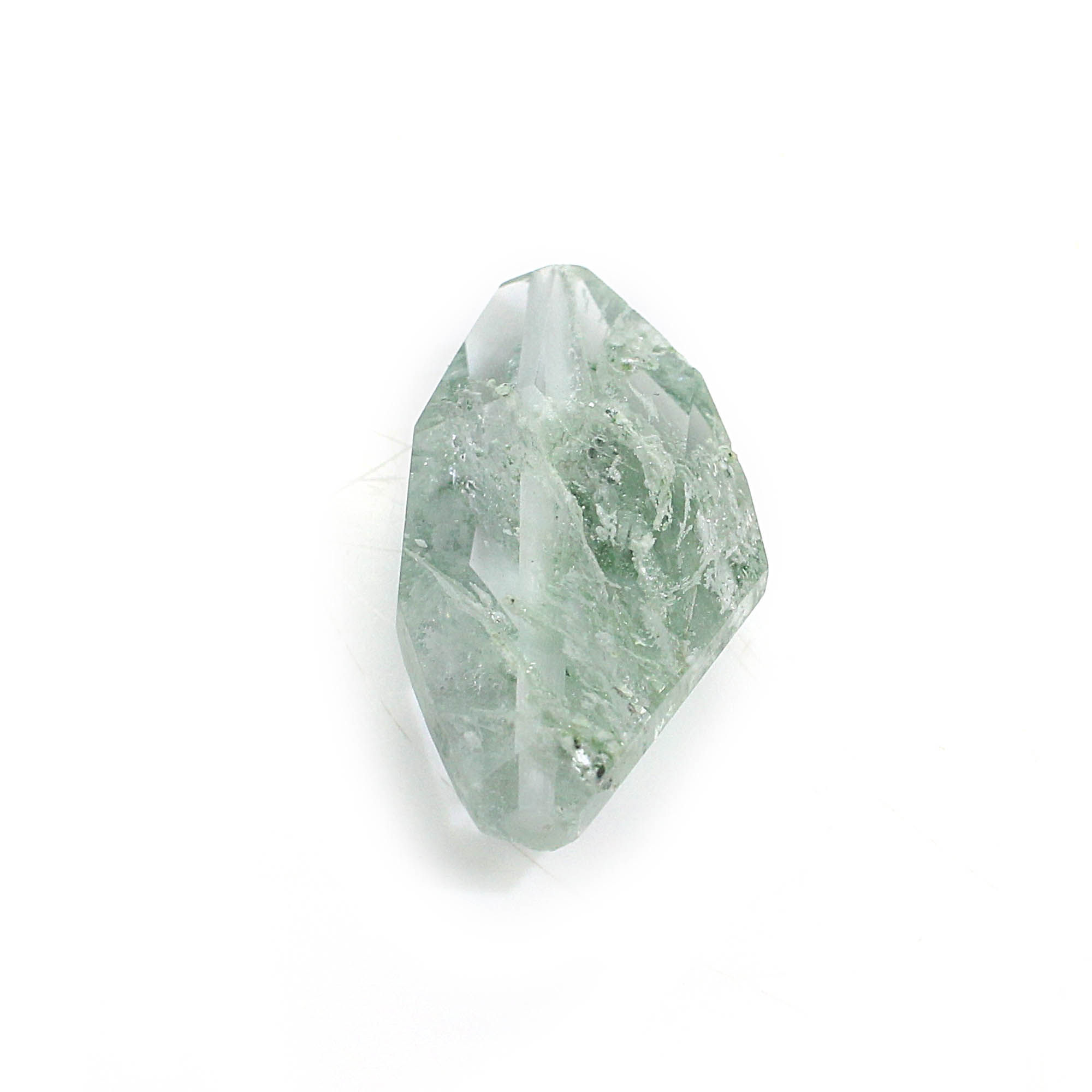 Aqua Crackle Glass 28x15mm Fancy Faceted Cut with 1mm Drilled 2260 Cts