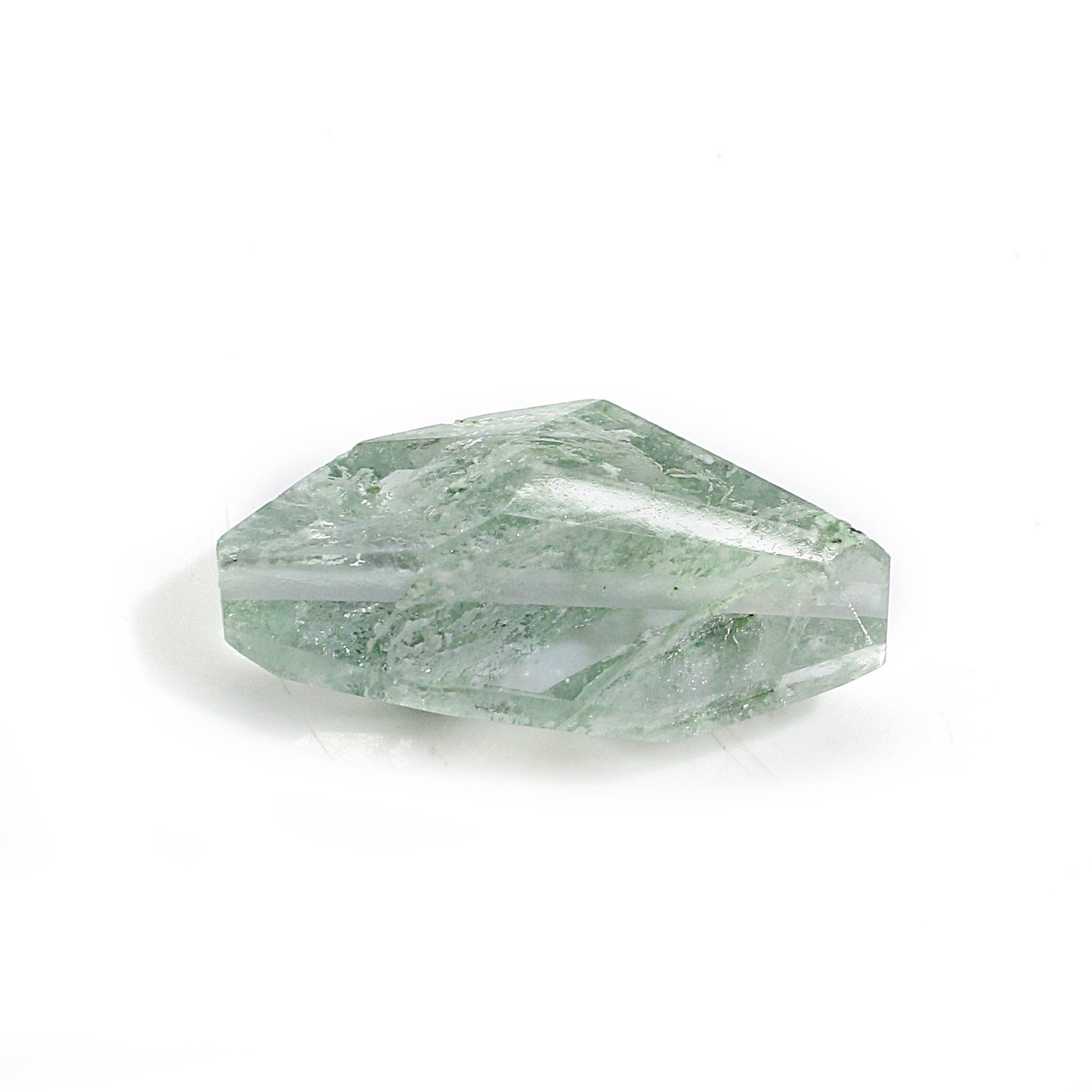 Aqua Crackle Glass 28x15mm Fancy Faceted Cut with 1mm Drilled 2260 Cts