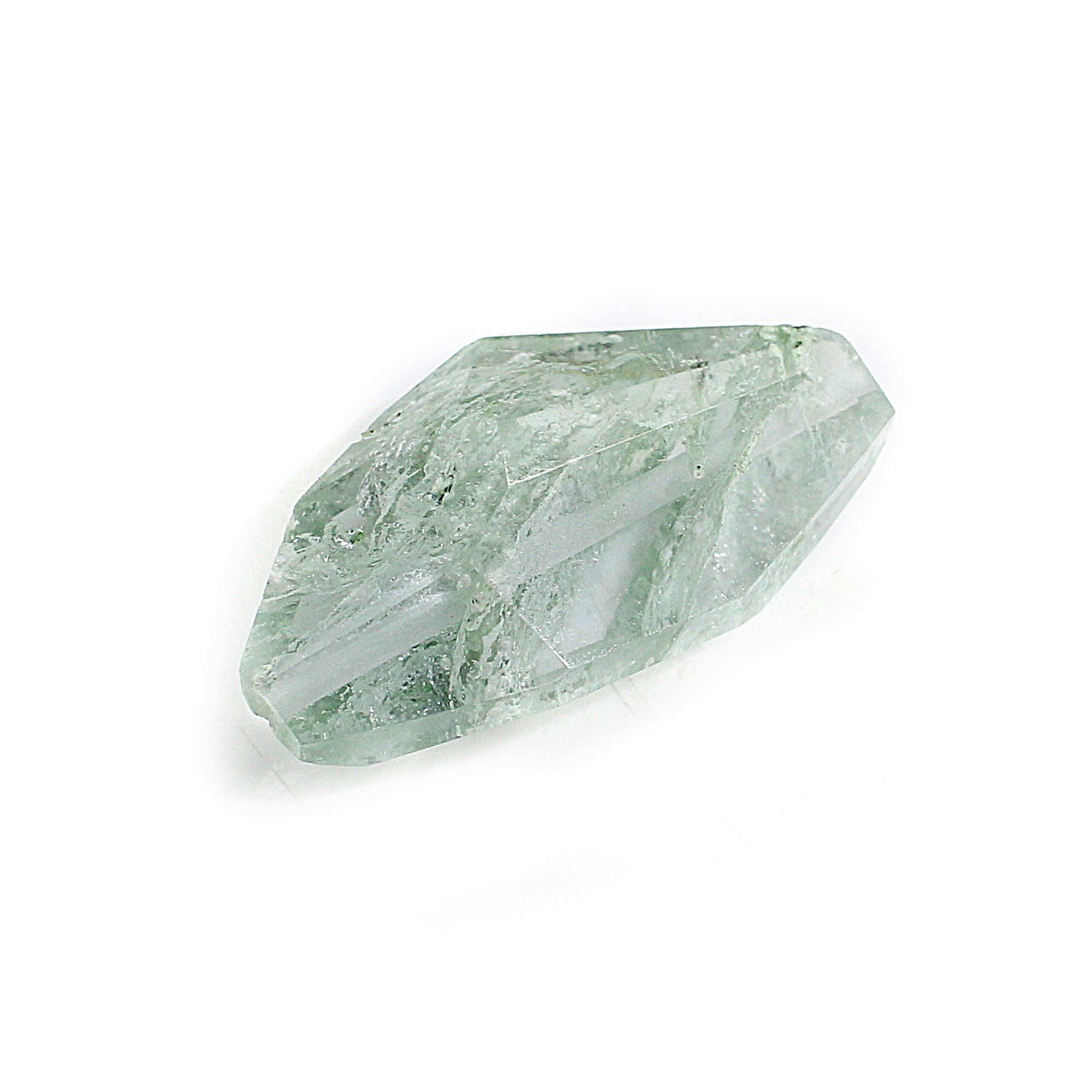 Aqua Crackle Glass 28x15mm Fancy Faceted Cut with 1mm Drilled 2260 Cts