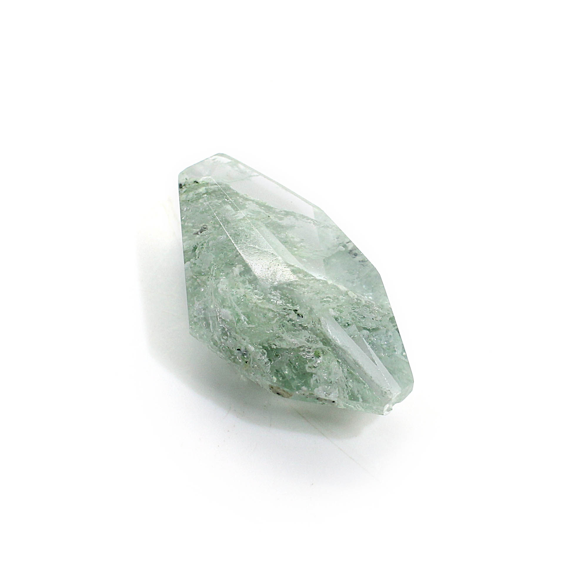 Aqua Crackle Glass 28x15mm Fancy Faceted Cut with 1mm Drilled 2260 Cts