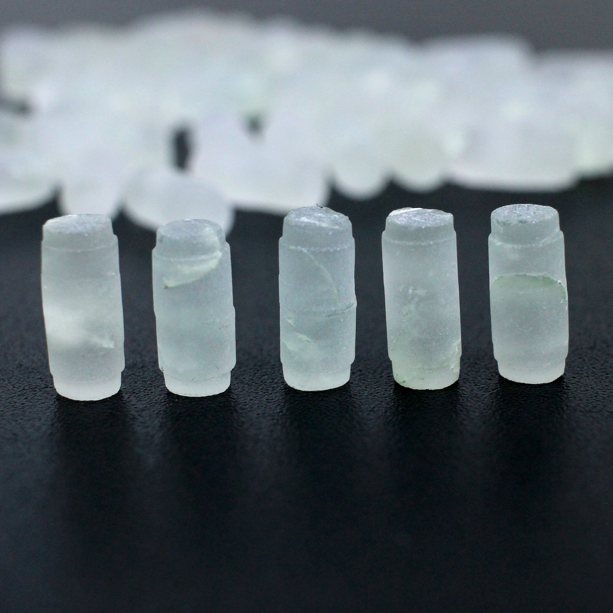 49 Pcs Natural Aqua Chalcedony 10x5mm Tube Smooth 9800 Cts