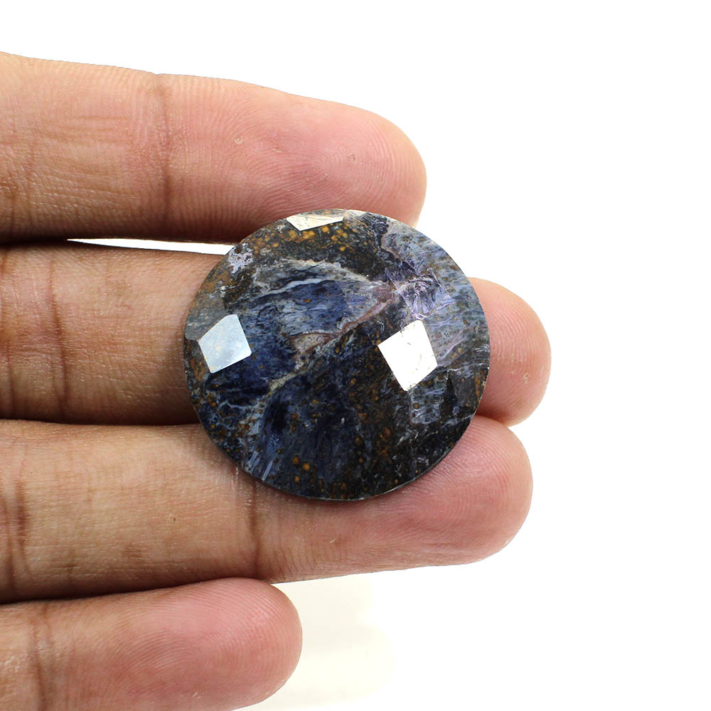 Natural Pietersite 29mm Round Checker Cut 2440 Cts