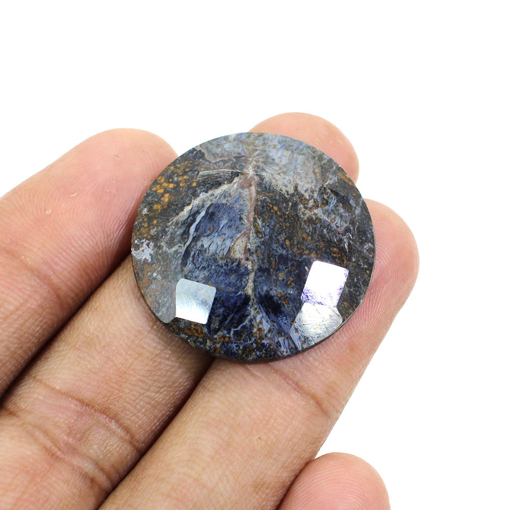 Natural Pietersite 29mm Round Checker Cut 2440 Cts