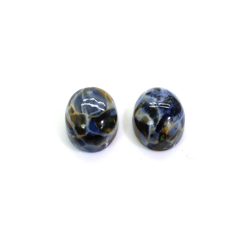 1 Pair Natural Pietersite 10x8mm Oval Cabochon 675 Cts