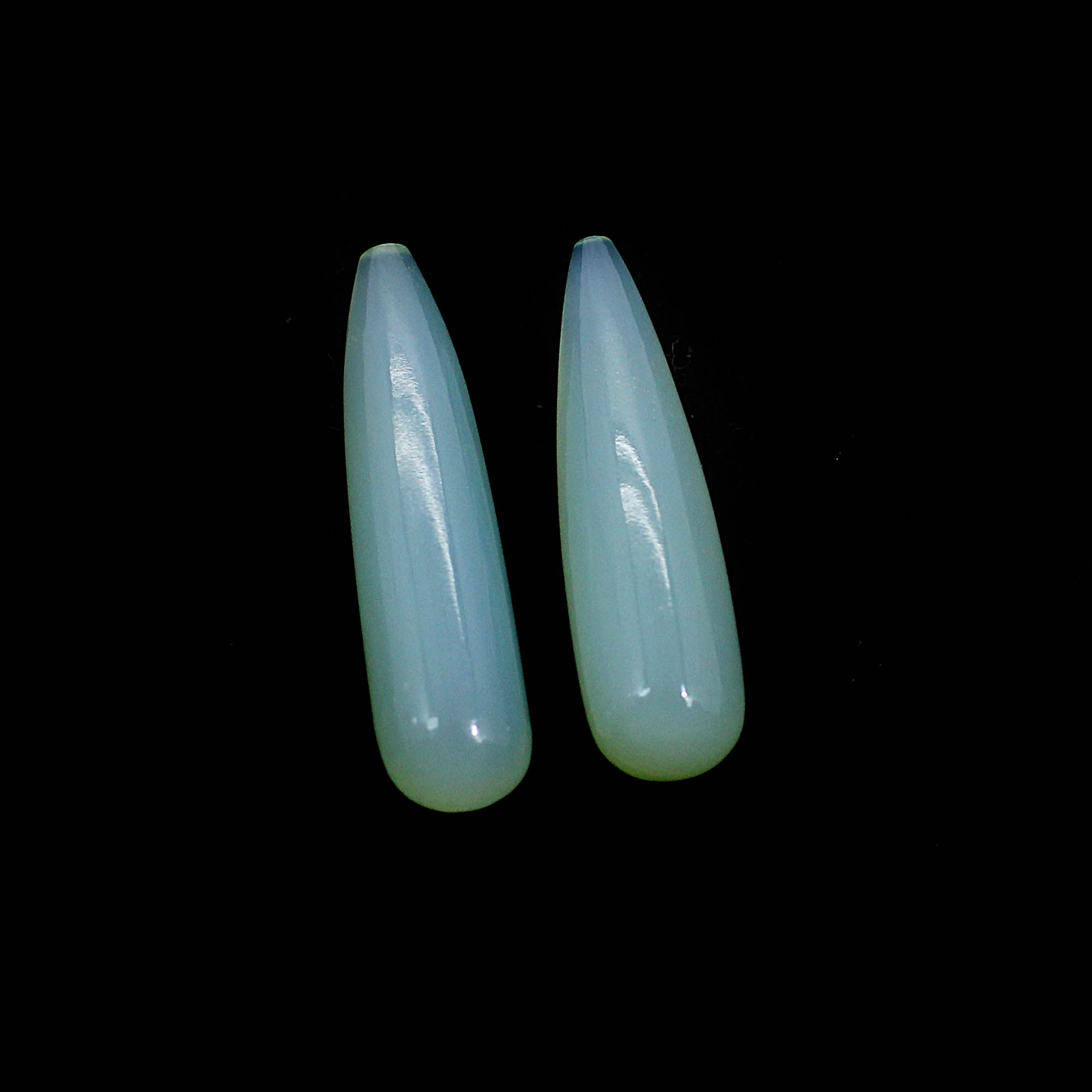 Natural Aqua Chalcedony 26x7mm Drop Smooth 1080 Cts