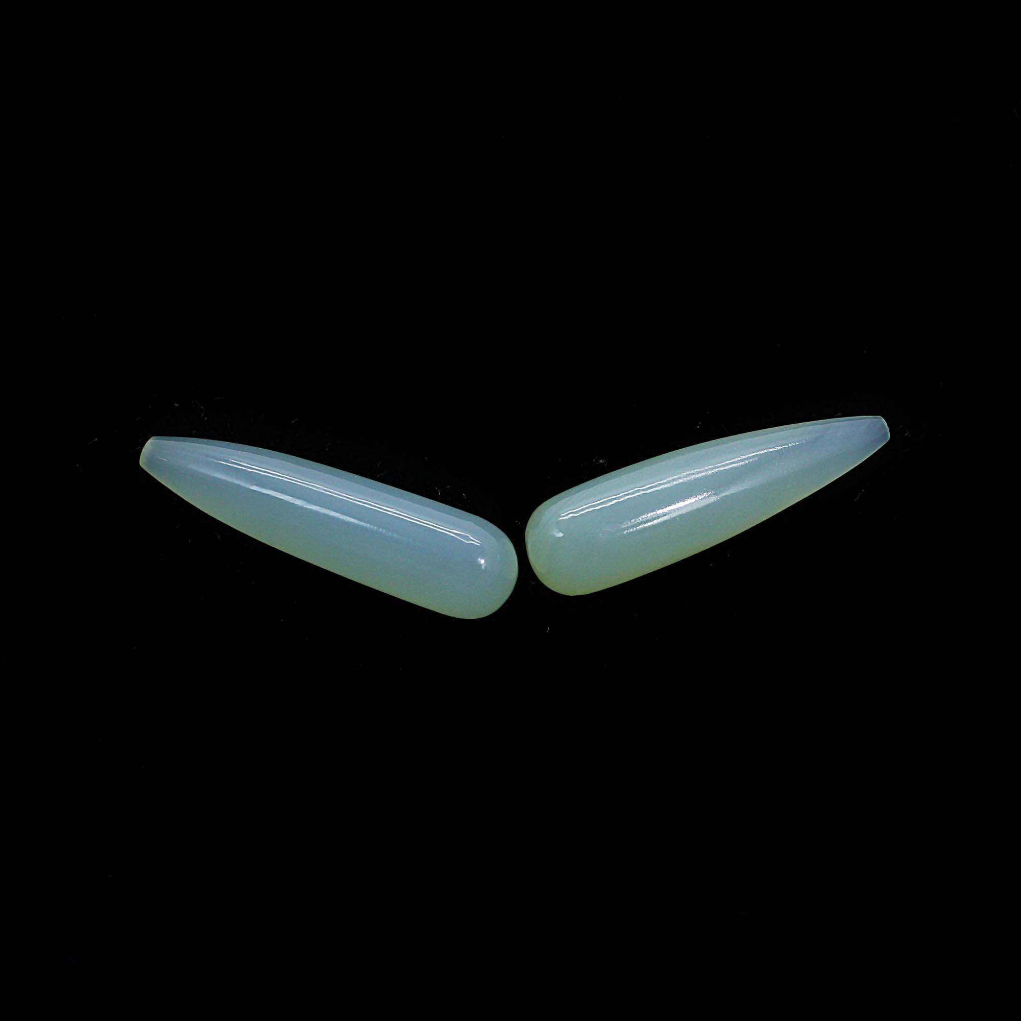 Natural Aqua Chalcedony 26x7mm Drop Smooth 1080 Cts