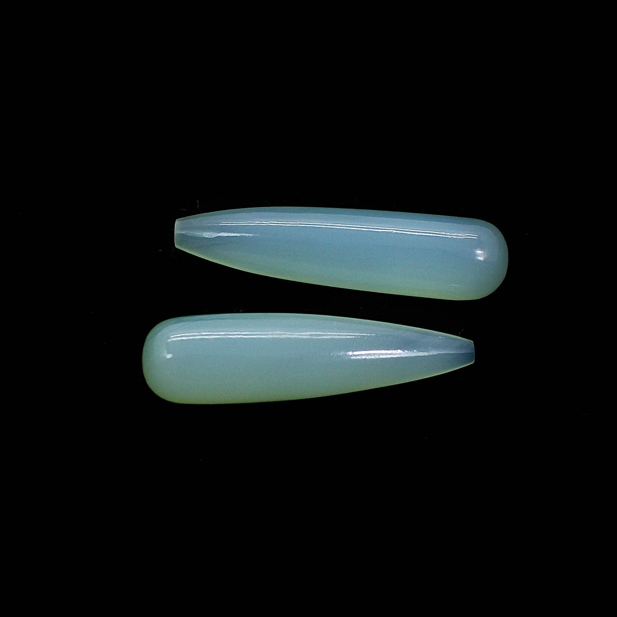 Natural Aqua Chalcedony 26x7mm Drop Smooth 1080 Cts