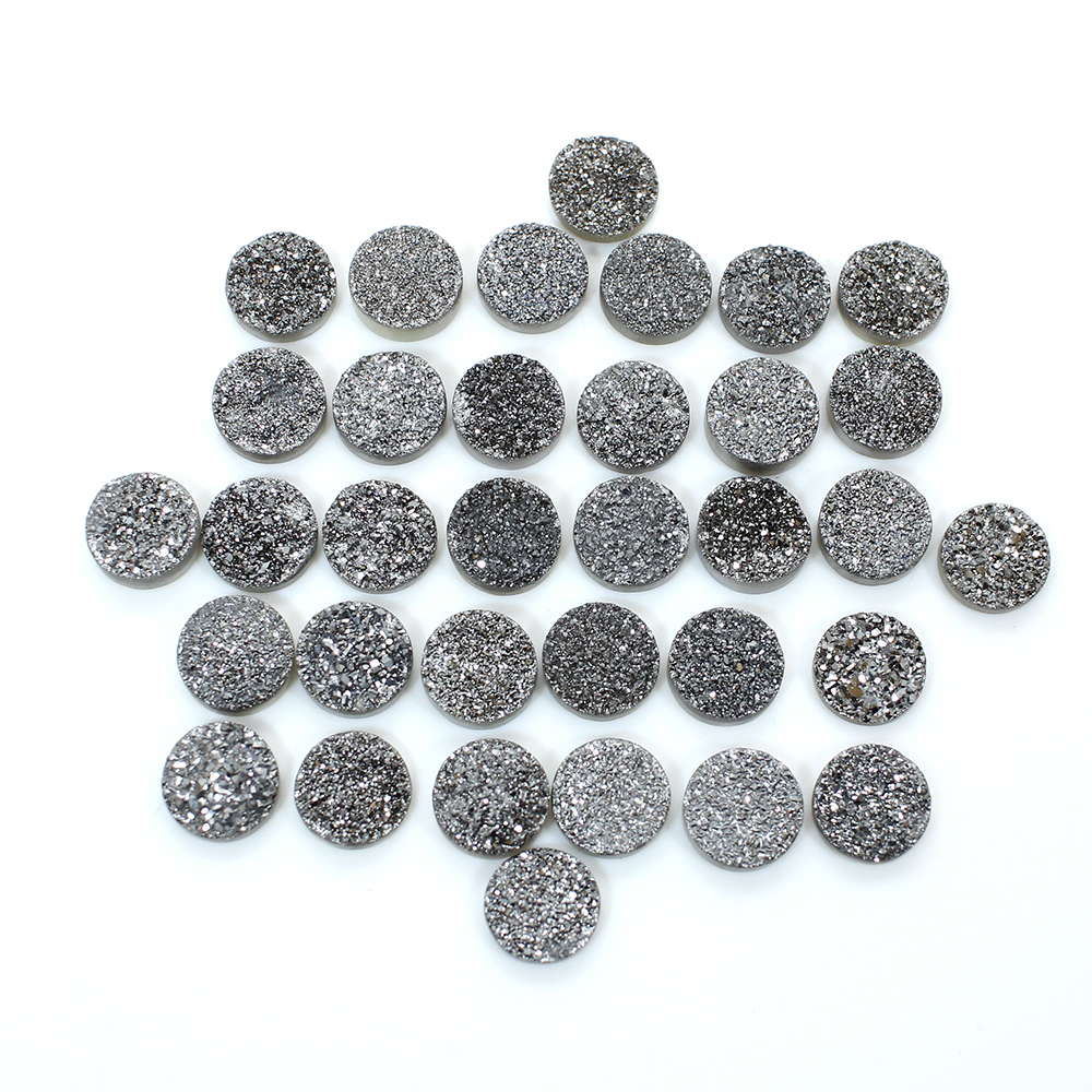 Platinum Druzy 8mm Round Cabochon Gemstone