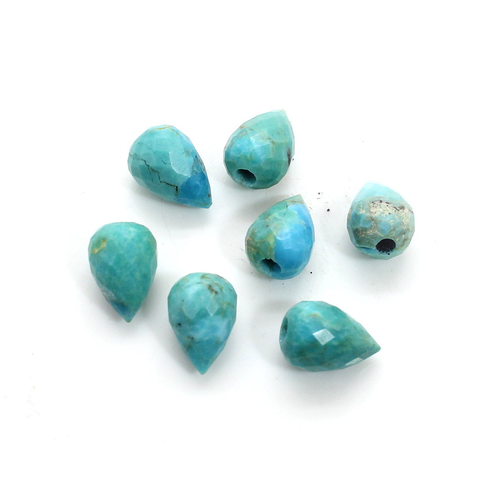 Natural Turquoise 9x6mm Drop Briolette Cut 215 Cts