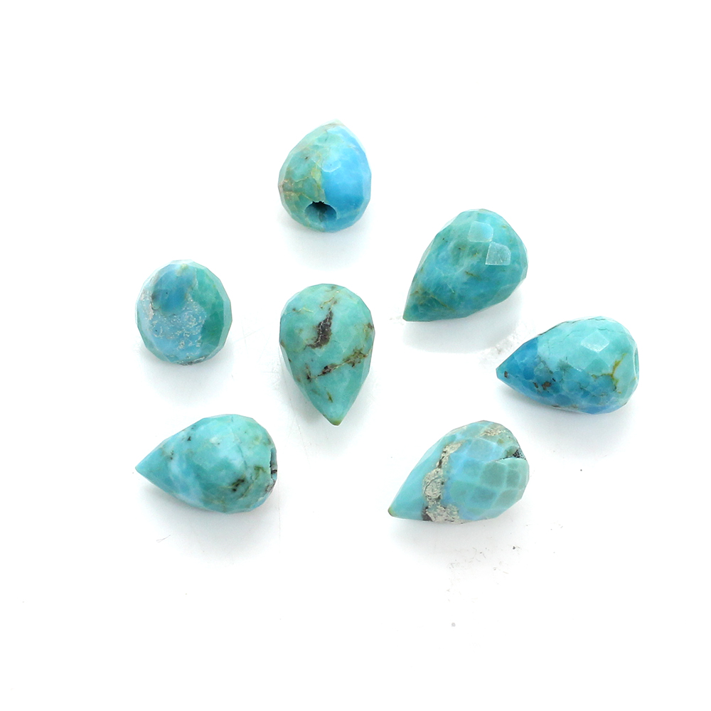 Natural Turquoise 9x6mm Drop Briolette Cut 215 Cts