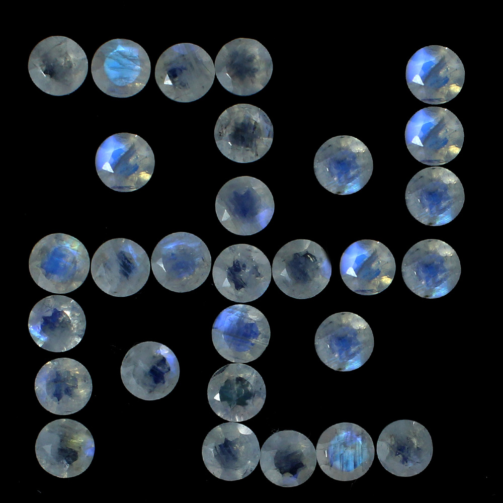40 Pcs Natural Rainbow Moonstone 4mm Round Cut 1040 Cts Wholesale Lots