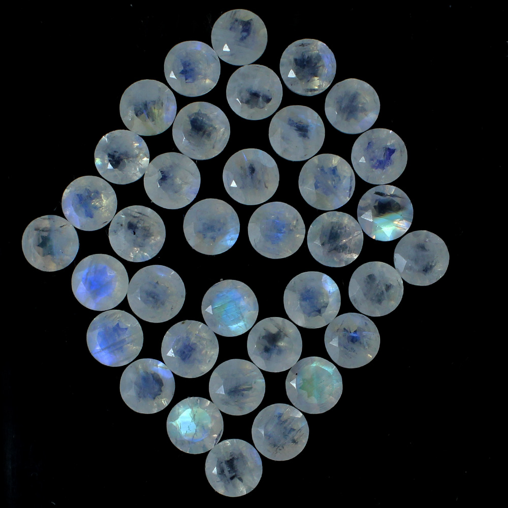 40 Pcs Natural Rainbow Moonstone 4mm Round Cut 1040 Cts Wholesale Lots