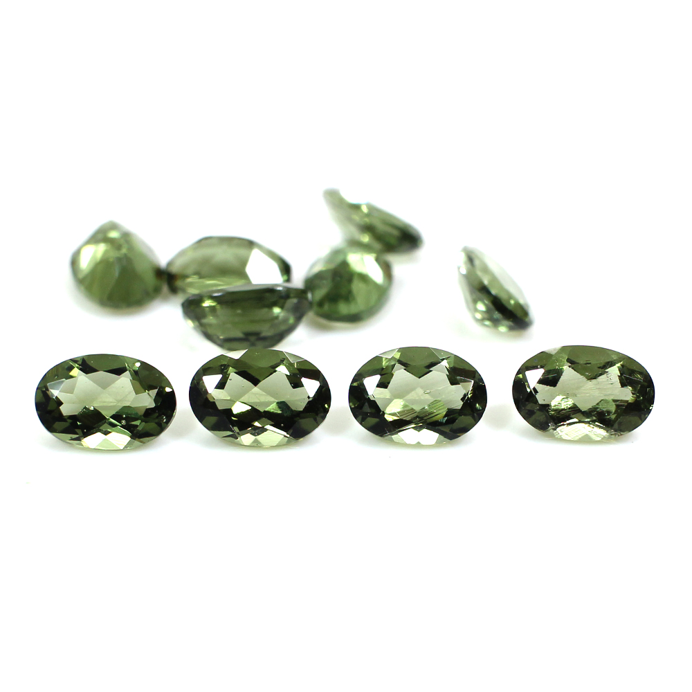 10 Piece Natural Moldavite 4x3mm Oval Cut 2 Cts