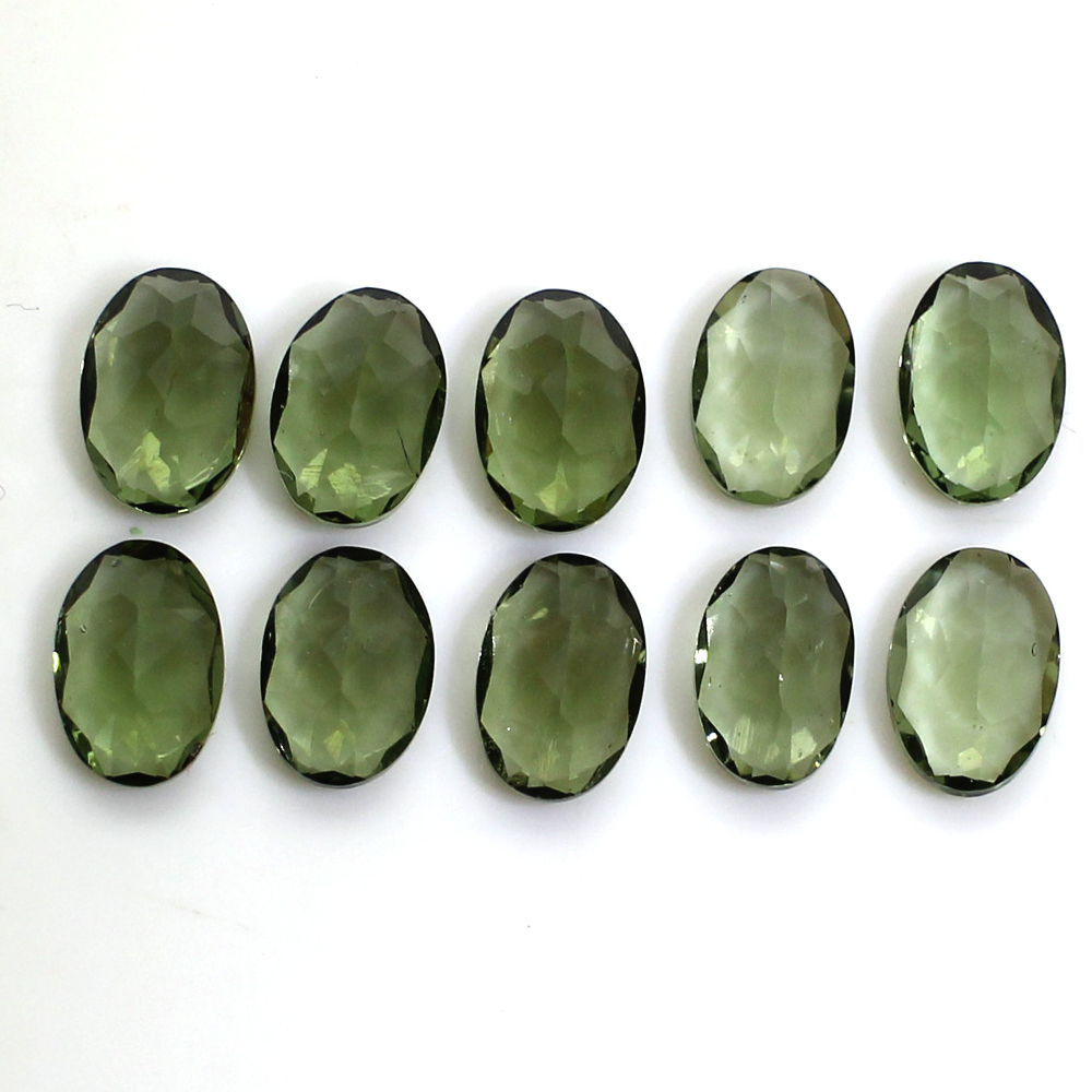 10 Piece Natural Moldavite 4x3mm Oval Cut 2 Cts