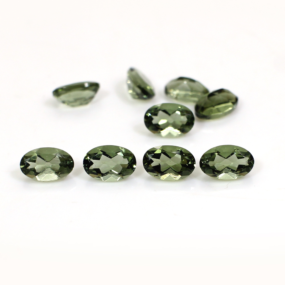 10 Piece Natural Moldavite 5x4mm Oval Cut 4 Cts