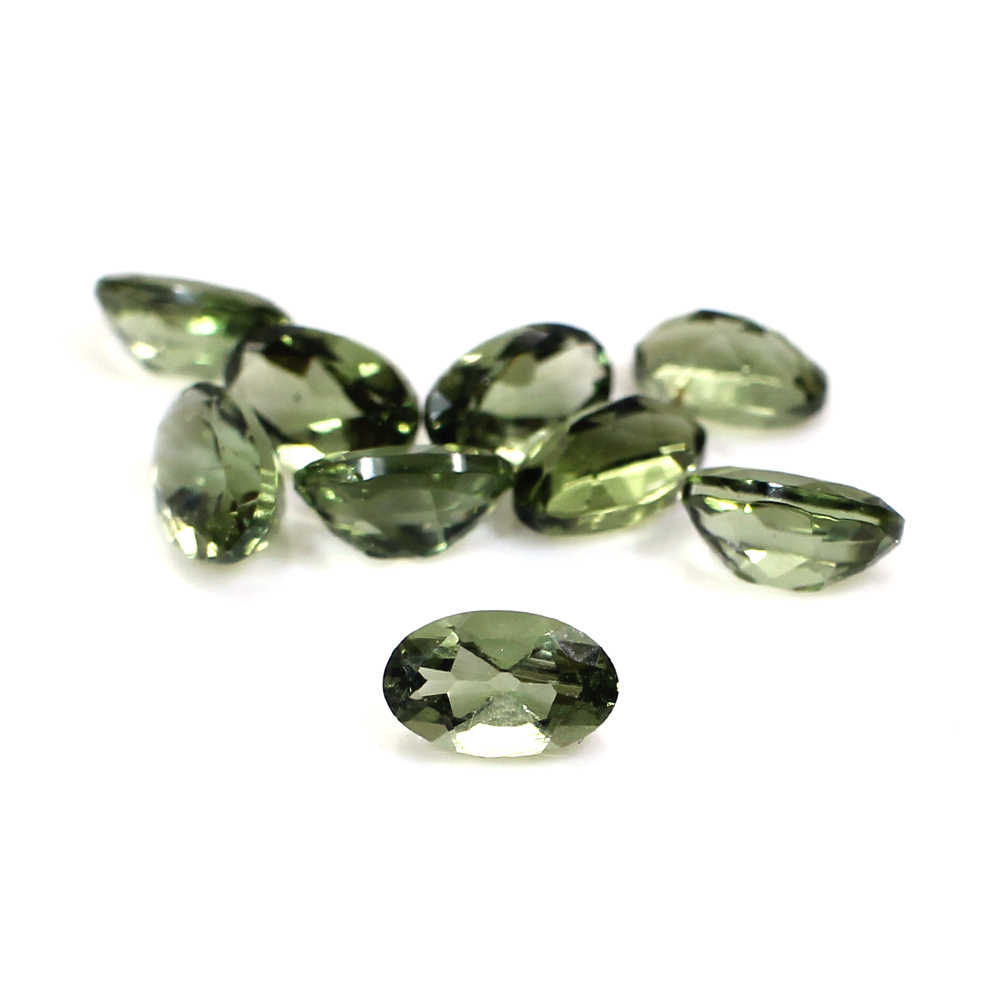 10 Piece Natural Moldavite 5x4mm Oval Cut 4 Cts