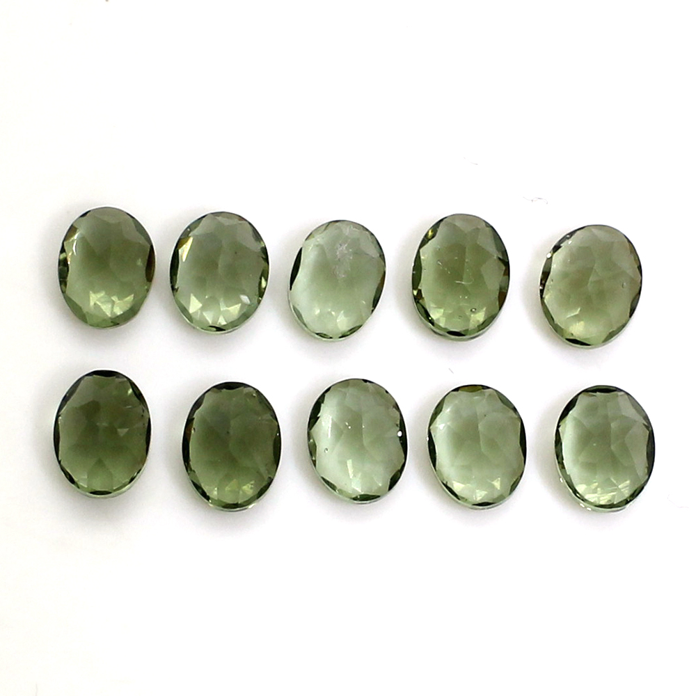 10 Piece Natural Moldavite 5x4mm Oval Cut 4 Cts