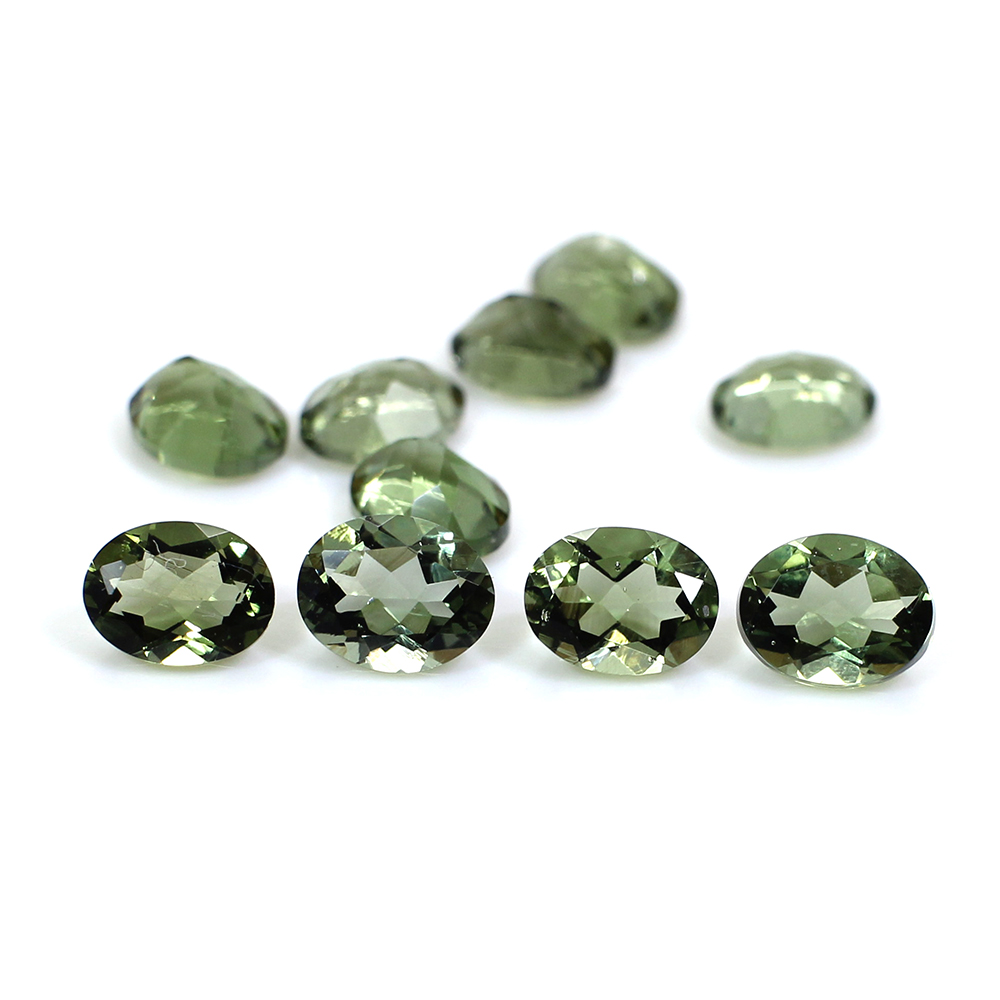 10 Piece Natural Moldavite 5x4mm Oval Cut 4Cts