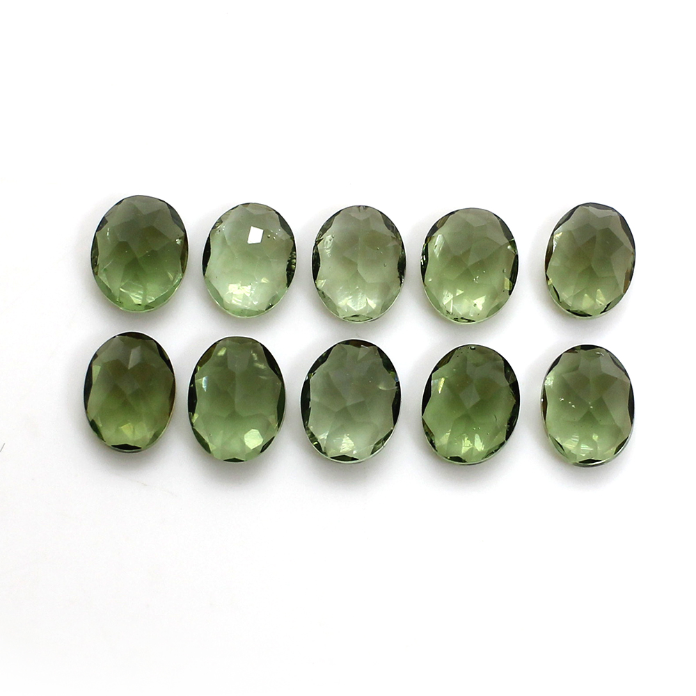 10 Piece Natural Moldavite 5x4mm Oval Cut 4Cts