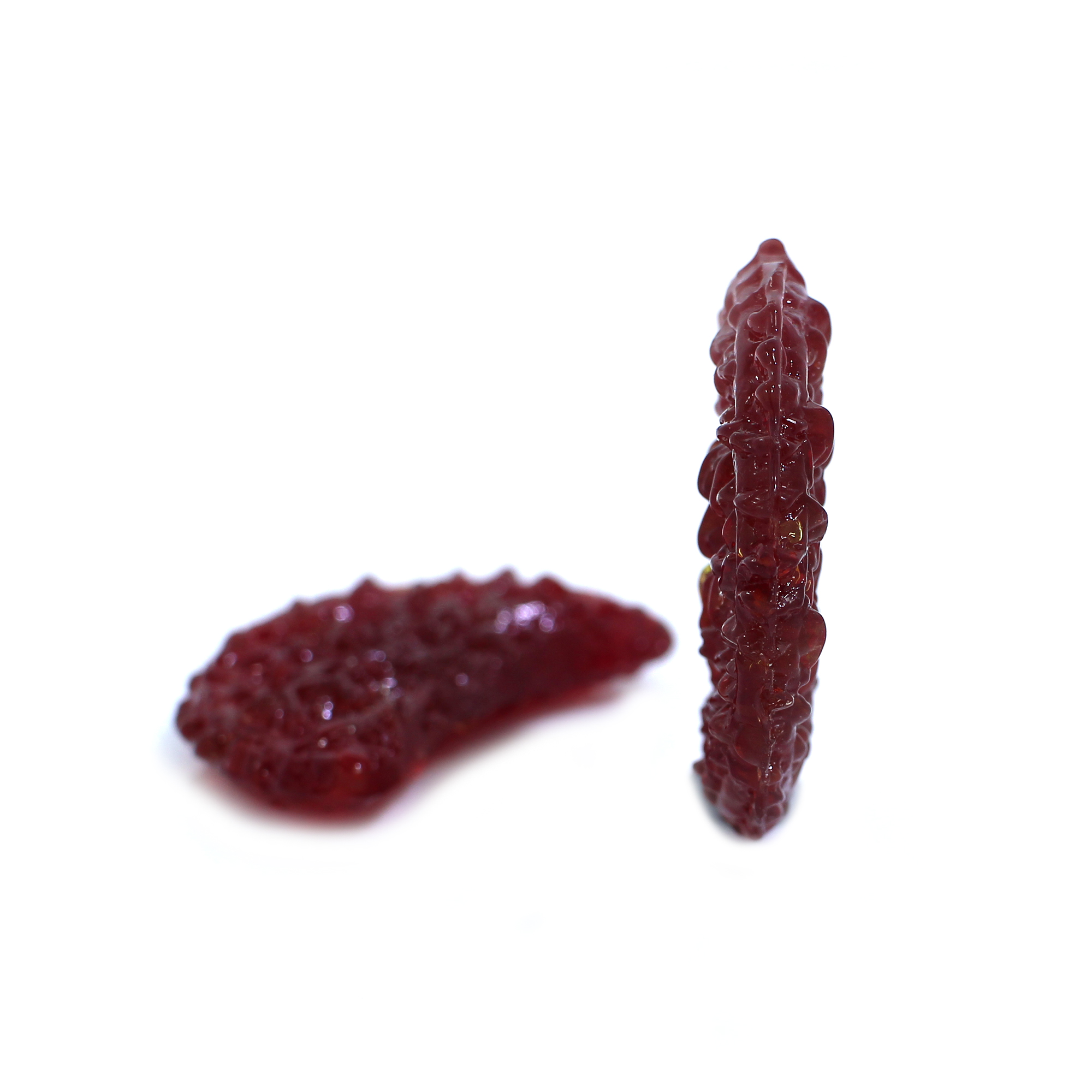 2 Pcs Red Moldavite 31x21mm Half Moon 950 Gram