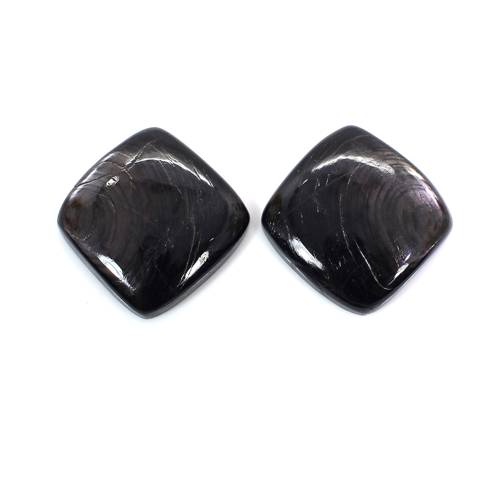 1 Pairs Natural Hypersthene Spectrolite 14x14mm Cushion Cabochon 2190 Cts