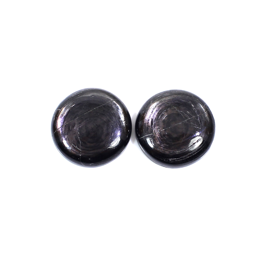 1 Pairs Natural Hypersthene Spectrolite 13mm Round Cabochon 1435 Cts