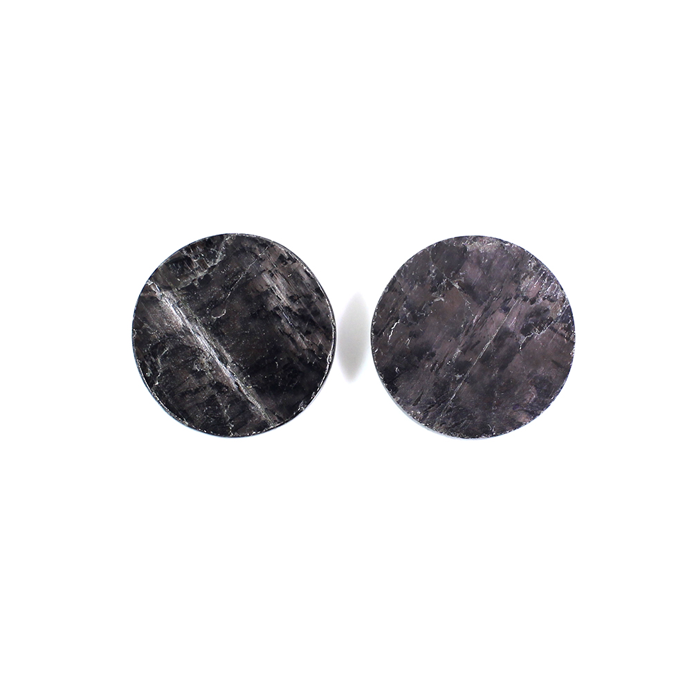 1 Pairs Natural Hypersthene Spectrolite 13mm Round Cabochon 1435 Cts
