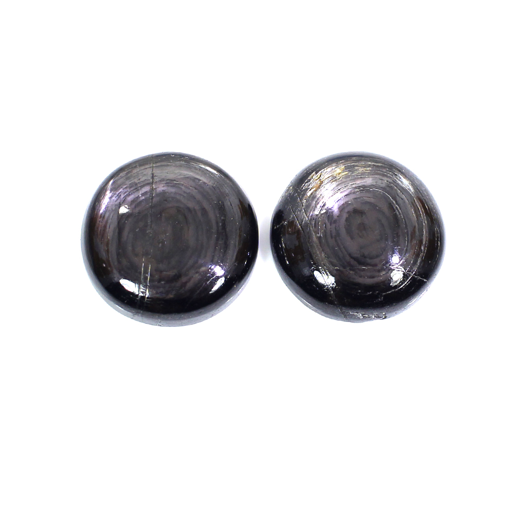 1 Pairs Natural Hypersthene Spectrolite 14mm Round Cabochon 1705 Cts