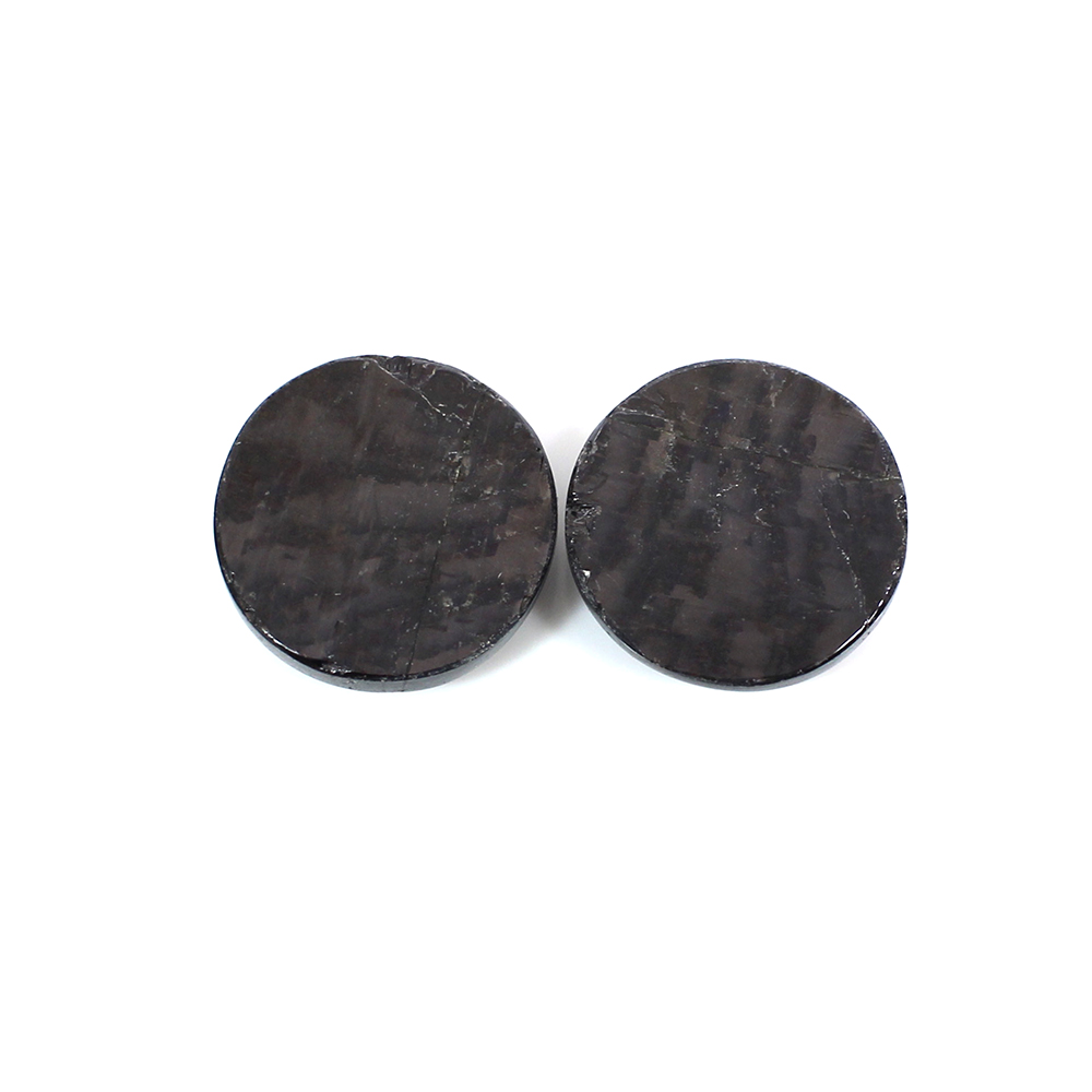 1 Pairs Natural Hypersthene Spectrolite 14mm Round Cabochon 1705 Cts