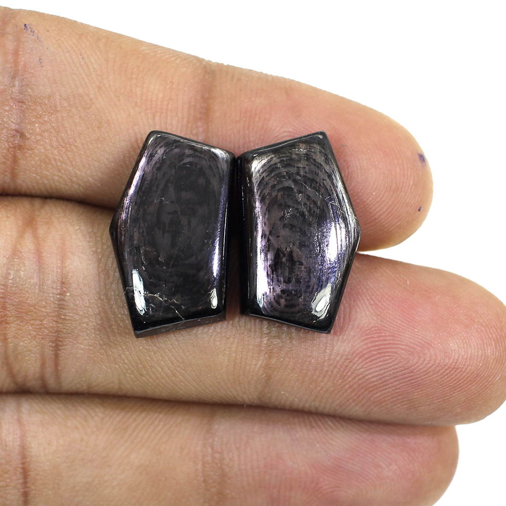 1 Pairs Natural Hypersthene Spectrolite 20x12mm Fancy Cabochon 2360 Cts