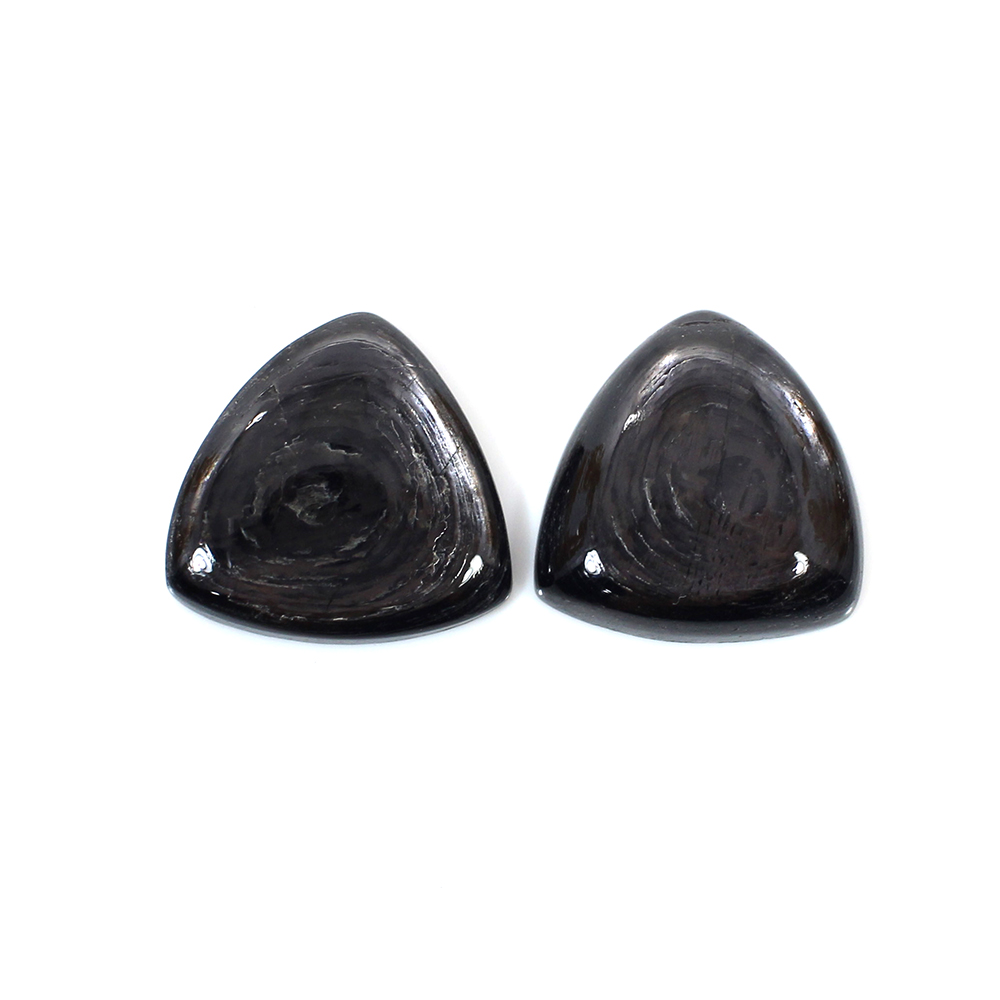 1 Pairs Natural Hypersthene Spectrolite 14x14mm Trillion Cabochon 1410 Cts