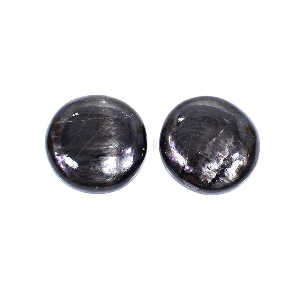 1 Pairs Natural Hypersthene Spectrolite 13mm Round Cabochon 1465 Cts
