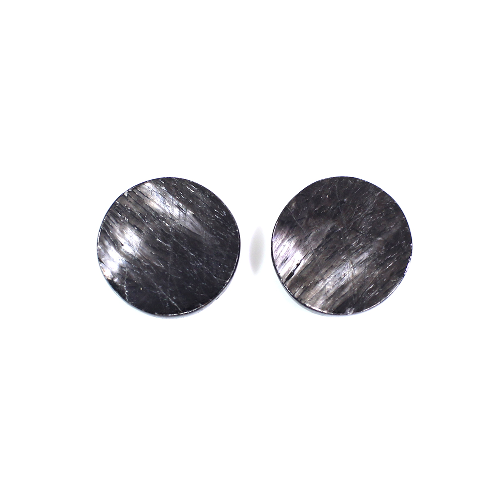 1 Pairs Natural Hypersthene Spectrolite 13mm Round Cabochon 1465 Cts