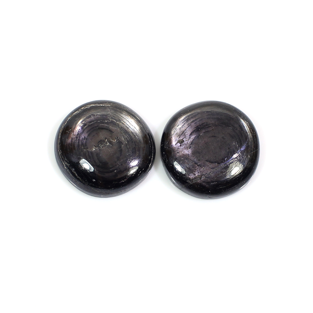 1 Pairs Natural Hypersthene Spectrolite 14mm Round Cabochon 1805 Cts