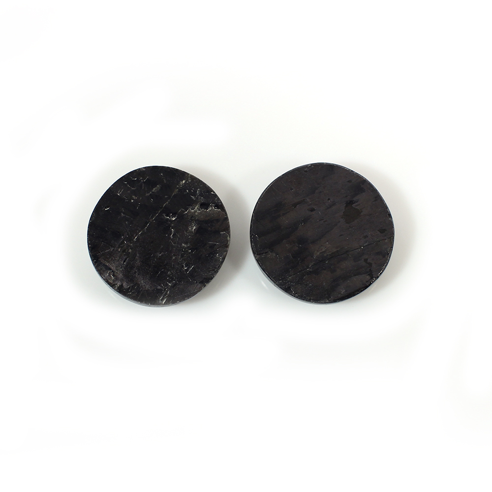 1 Pairs Natural Hypersthene Spectrolite 14mm Round Cabochon 1805 Cts