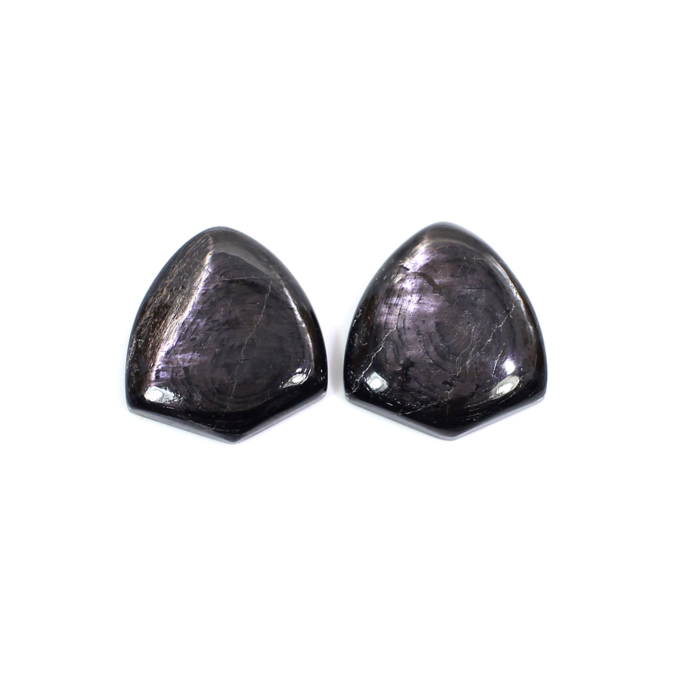 1 Pairs Natural Hypersthene Spectrolite 17x16mm Shield Cabochon 2080 Cts